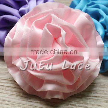 Handmade red satin ribbon flower wedding decoration flower -Cabbage Fabric Paty Flowers