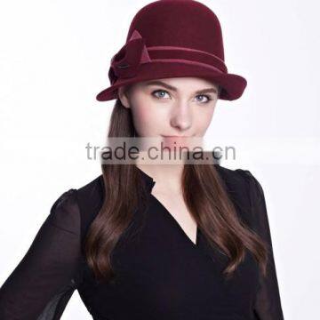 wool felt matching colour two color bowknot winter hat for fashion lady cute girl two bowknot warm winter hat lifting warp hat