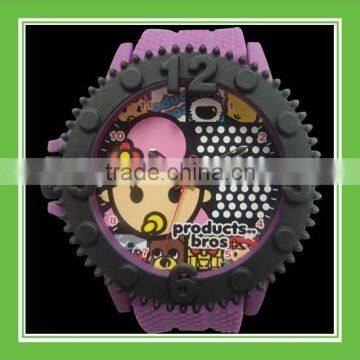 High Quality Products Bros Baby Rinnie Women Waterproof PVC Band Rubber Wrist Pink Watch For Four Season