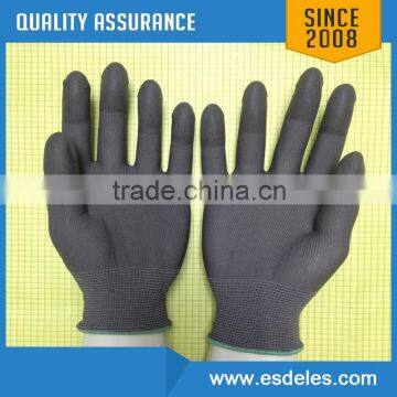 ESD conductive gloves nylon fiber glove,PU finger coating glove