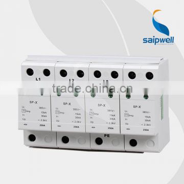 SAIP/SAIPWELL Chinese Manufacturer 4 Poles 320/385/440V IP65 Electric Fence Lightning Arrestor