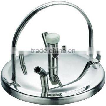 Staineless steel bucket lid with seal for milking machine