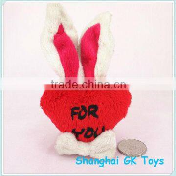 10cm Valentine Rabbit Ear Red Heart Keychain