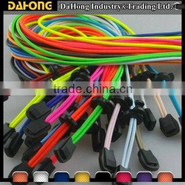 OEM multicolored plastic tips elastic no tie shoelaces