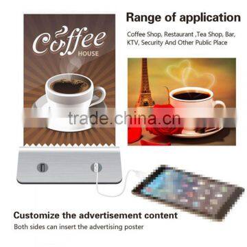 Portable Menu Holder Advertising Display Stand External Backup Battery Charger for Restaurant Cafe