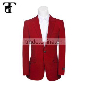 High quality red men's jacket man blazer with one button