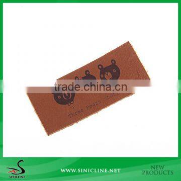 Sinicline Cute Bear Leather Label for Pet Clothing