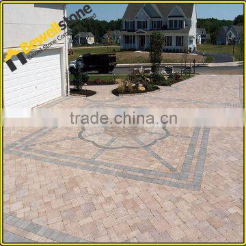 Natural stone granite medallion paver,tumbled red granite driveway