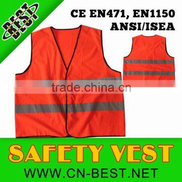100% Polyester hi vis red safety vest