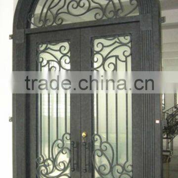 Top-selling hand forged wrought iron double entry doors