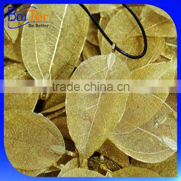 Gold Silver Plated Natural Real Leaf Charm Pendant Necklace Jewelry /Yellow Gold Plated Natural Leaf Necklace Wholesale                        
                                                Quality Choice