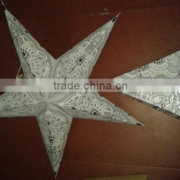 white printed indian paper stars