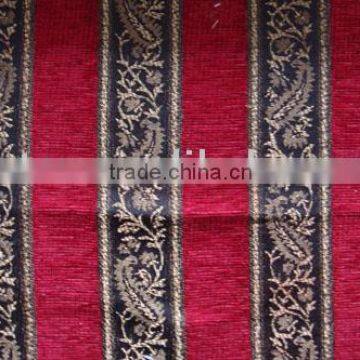 stripe-flower chenille sofa fabric