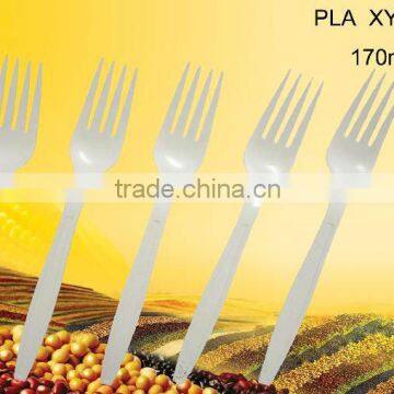 7'' Biodegradable disposable corn starch plastic dessert fork