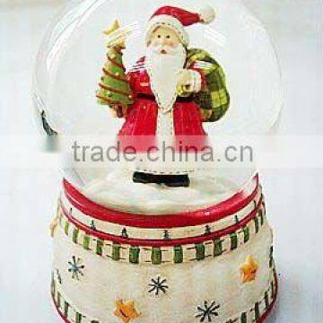 2008 High quality resin customized musical christmas water globe