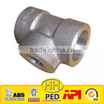 Approved API PED astm a321 316/316L stainless steel threaded tee