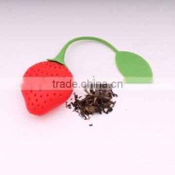 100% food grade silicone Strawberry Design Silicone Tea Infuser Strainer