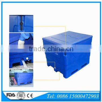 1000L Rotational mold Plastic marine cooler for Fish Storage & Transportation