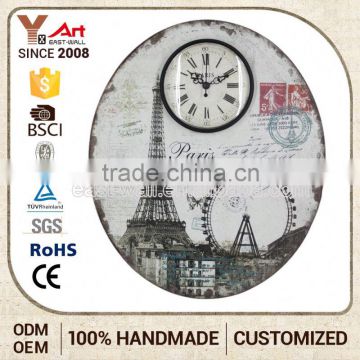 2016 New Arrival Customized Oem Creative Items Vintage Mdf 3D Wall Clock