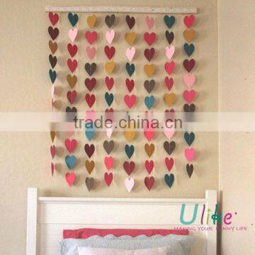 children loved party paper jointed banner paper banner garland hear shaped for home decoration