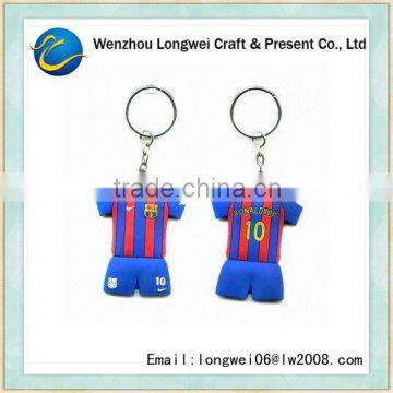 t-shirt pvc led light keychain/soft pvc rubber keychain