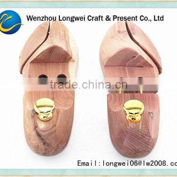 laser logo metal tube wooden shoetree/metal shoe stretcher