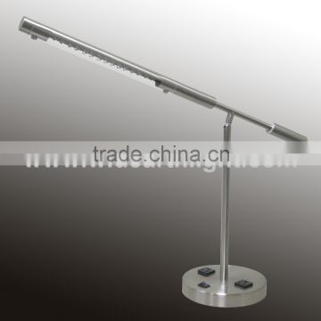 Adjustable Led Power Outlet Hotel Desk Lamps With Base Switch In Nickel Finish For Bedroom T20143