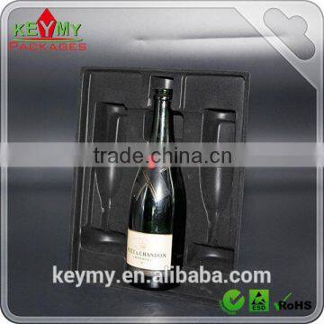 High quality wine bottle PS flock tray wholesale,PS flocking tray for wine holder,wine flocking tray