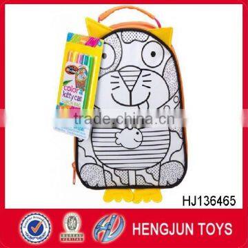 school bags DIY painted watercolor cat backpack for children gifts