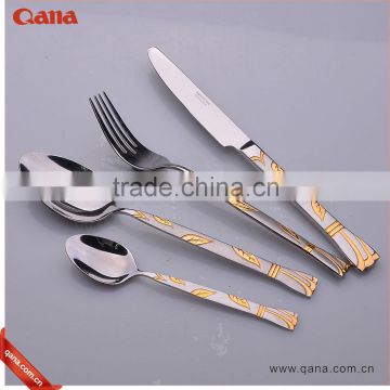 high quality stainless steel silver and gold cutlery settings,knife and fork flatware sets