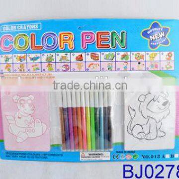 Fashion toy kit new kid diy cartoon figure drawing toy with color pen