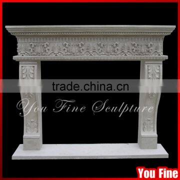 White Marble Fireplace Surround For Home Decoration