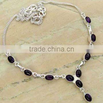 .925 Sterling Silver Necklace Jewelry Wholesale Jewellery With Amethyst Gemstone