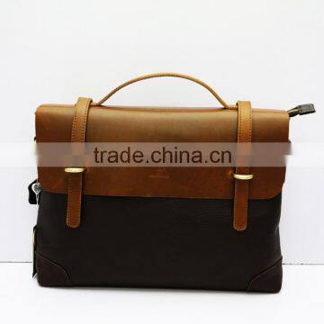 New multifunctional notebook Briefcase cowhide leather men's shoulder bag