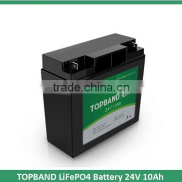 Hot Sale!!! TOPBAND 24V 10Ah LiFePO4 Batteries Pack