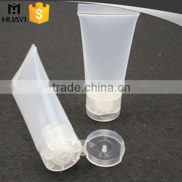 20ml transparent cosmetic plastic tube with flip top cap