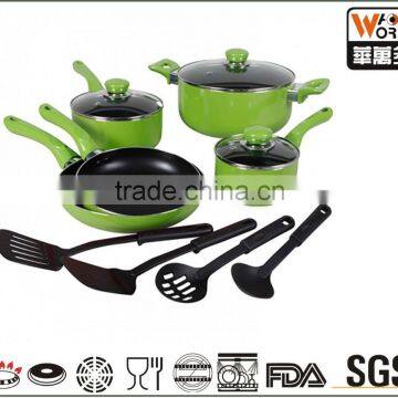 12 pcs Aluminum non-stick coating cookware sets