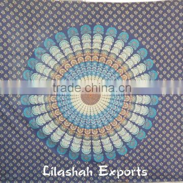 515 -A Cotton Mandala Indian Tapestry Bedspread Bed cover Cubre cama algodon coton tenture celtique inde algadon colcha