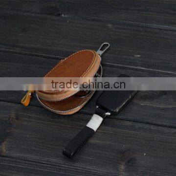 Cowhide Leather Circular Pocket,Key Case