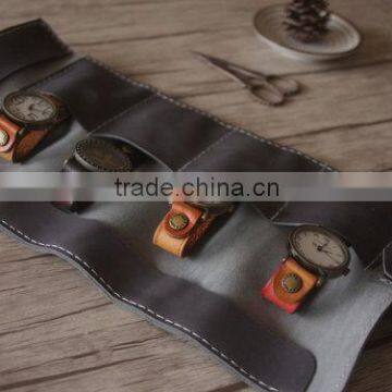 Custom High Quality Watch Roll Case Leather