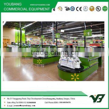 Hot Sell Good Cheap Blue Color Supermarket Checkout Counter With Conveyor Belt (YB-H08) photo-5