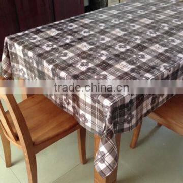 plaid design plastic real silk pvc tablecloth