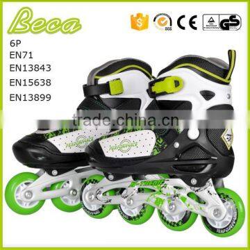 Wholesale Retractable Green Metal Frame pu Wheel Roller Skate Shoes photo-4