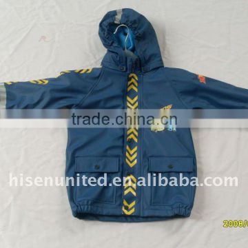 Kid's PU Knitted Rain Sets with Fleece Lining