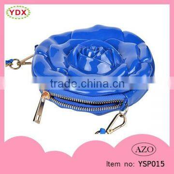 Silicone Smart Wallet PVC Promotion Gift Girls Fancy Bags, with metal strap and Rose Shaped