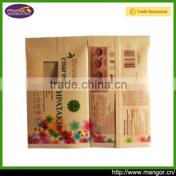 Glossy kraft paper food bag with good design