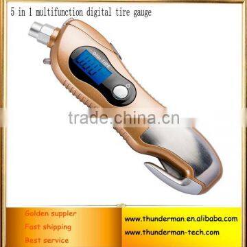 5 in1 mulfunction LCD digital tire pressure gauge