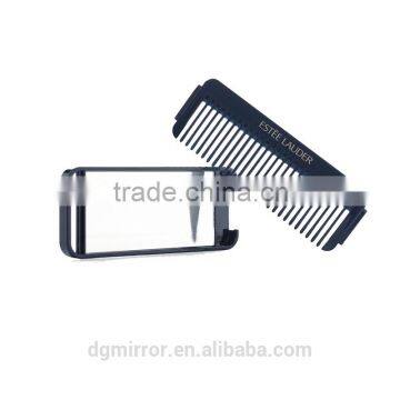 Lady small travel mirror, square frame plastic make up mirror comb set