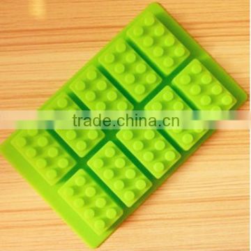 Unique design Lego building brick shape silicone ice-pop mold