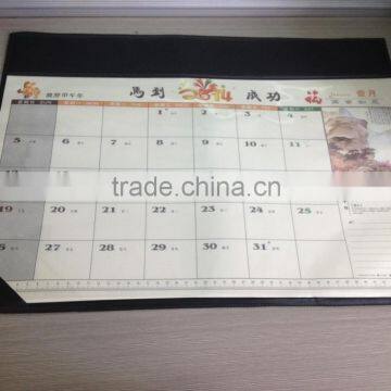 desk pad leather calendar print 2014 /calendar printing service for new year gift